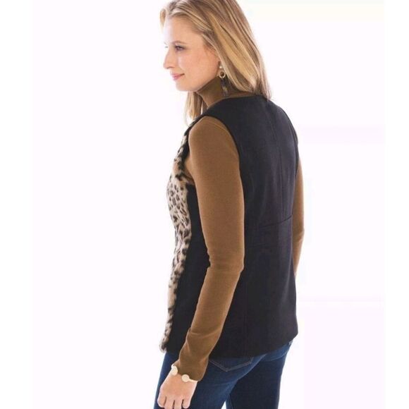 Chico's aminal piece faux fur vest like new sz 3 XL or 16 - Picture 2 of 12